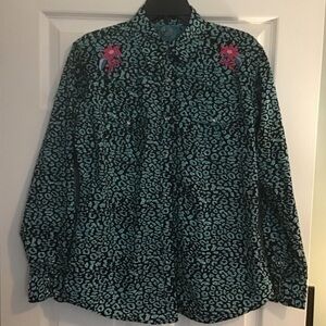 Cowgirl Hardware Western Pearl Snap Shirt Womens M Floral